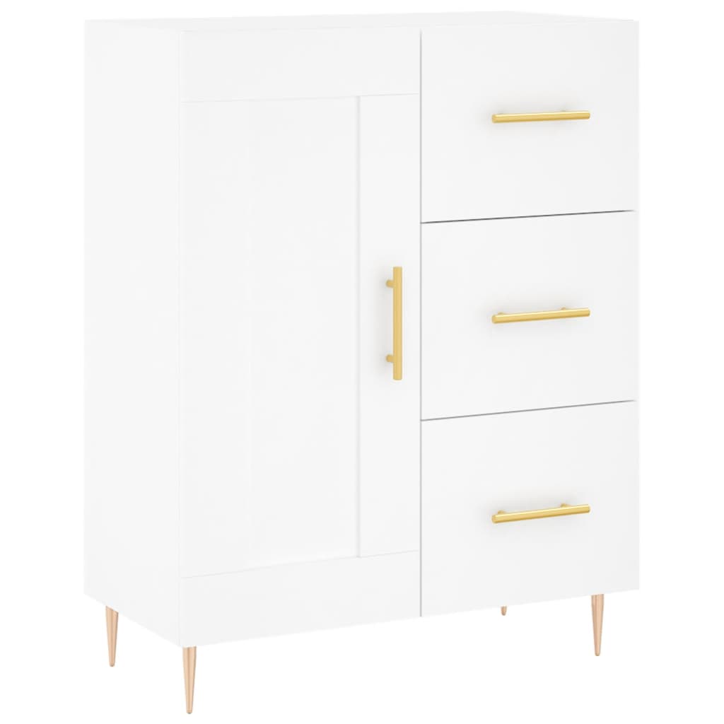 Hoge kast 69,5x34x180 cm bewerkt hout wit