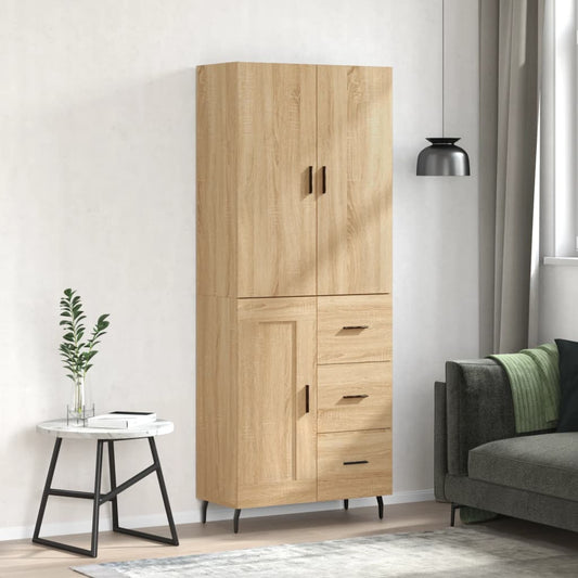 Hoge kast 69,5x34x180 cm bewerkt hout sonoma eikenkleurig