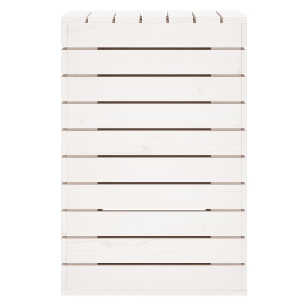 Wasmand 44x44x66 cm massief grenenhout wit