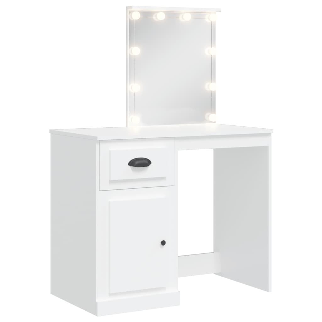 Kaptafel met LED-verlichting 90x42x132,5 cm wit
