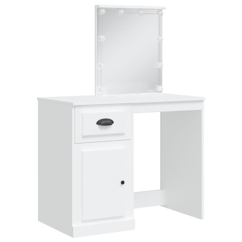 Kaptafel met LED-verlichting 90x42x132,5 cm wit