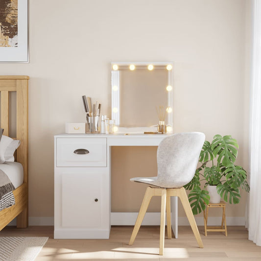 Kaptafel met LED-verlichting 90x42x132,5 cm wit