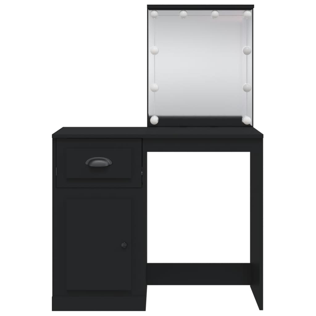 Kaptafel met LED-verlichting 90x42x132,5 cm zwart