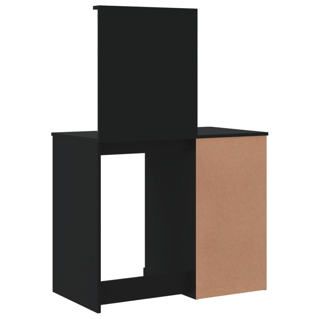 Kaptafel met LED-verlichting 90x42x132,5 cm zwart