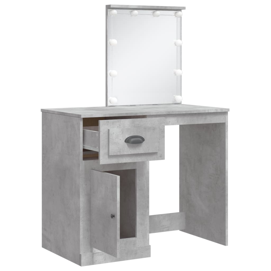 Kaptafel met LED-verlichting 90x42x132,5 cm betongrijs
