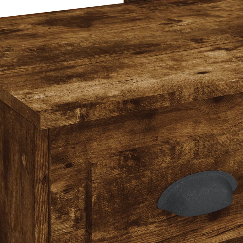 Kaptafel met LED-verlichting 90x42x132,5 cm gerookt eikenkleur