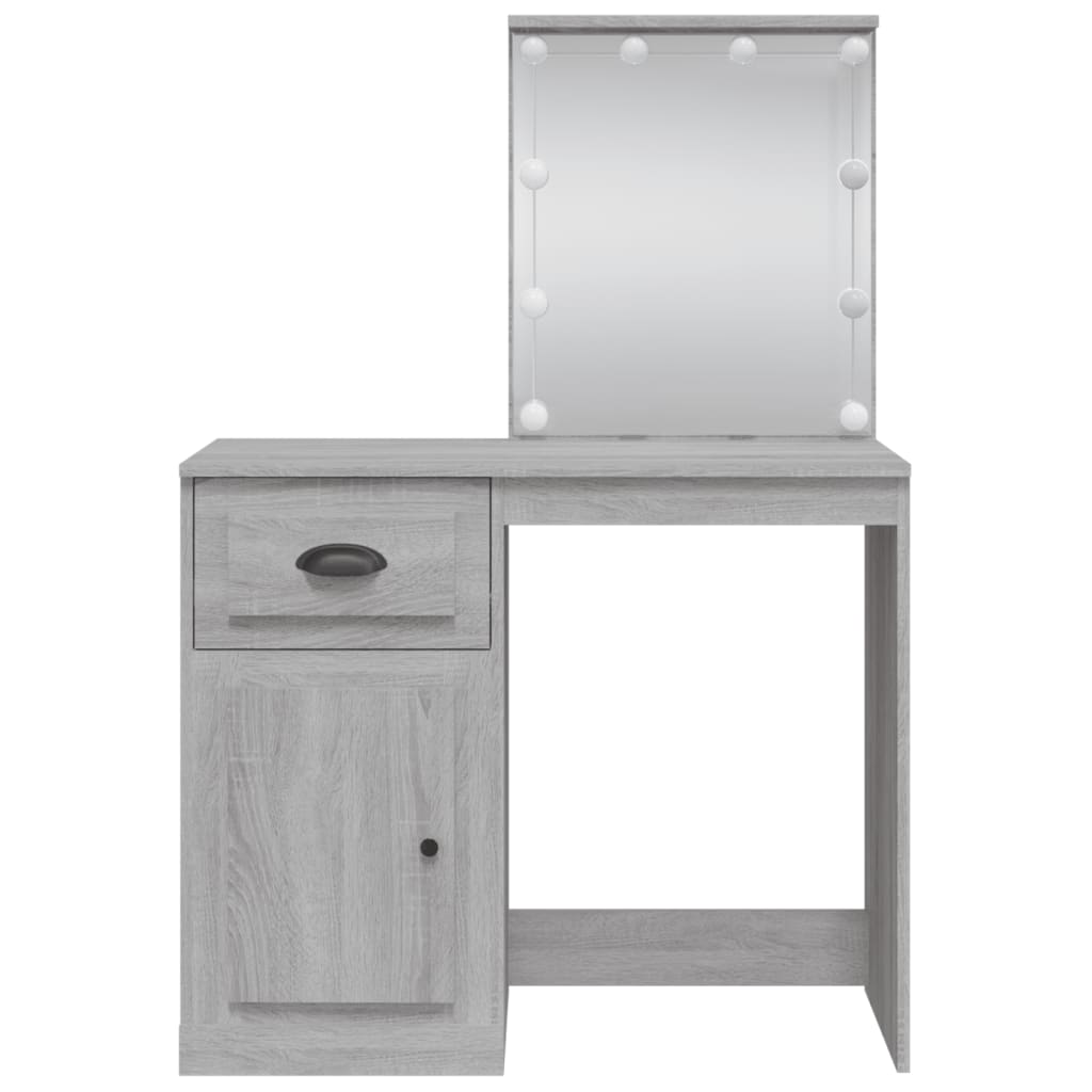 Kaptafel met LED-verlichting 90x42x132,5 cm grijs sonoma