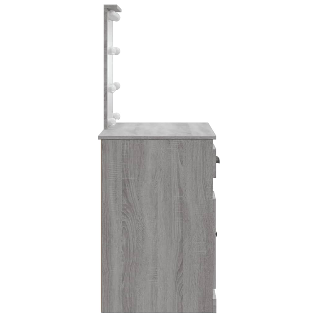 Kaptafel met LED-verlichting 90x42x132,5 cm grijs sonoma