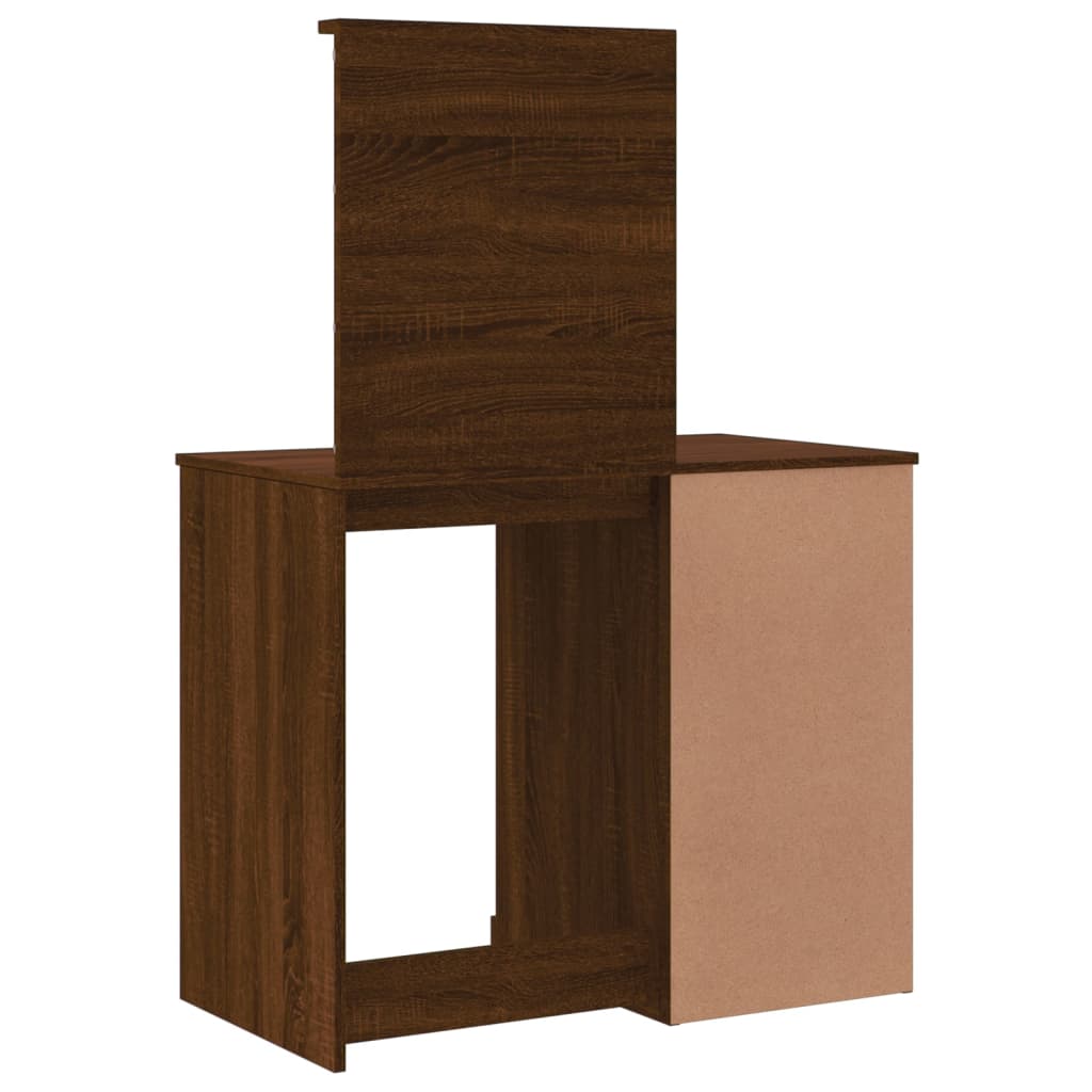 Kaptafel met LED-verlichting 90x42x132,5 cm bruin eikenkleur