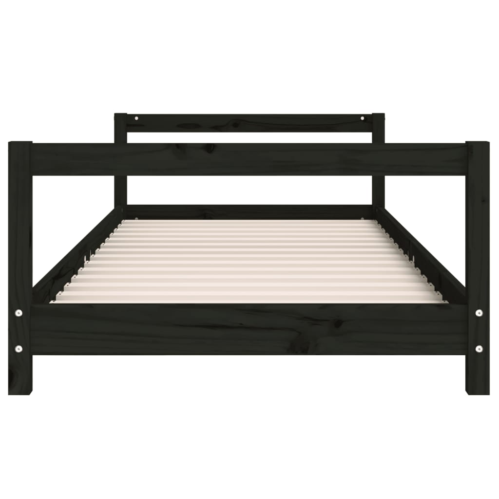 Kinderbedframe 80x200 cm massief grenenhout zwart