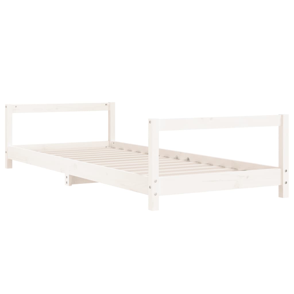 Kinderbedframe 90x190 cm massief grenenhout wit