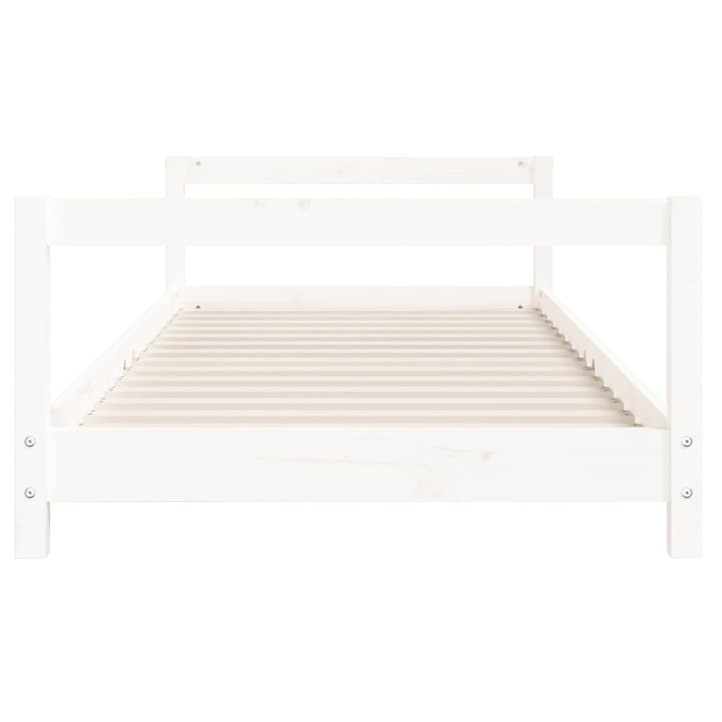 Kinderbedframe 90x190 cm massief grenenhout wit