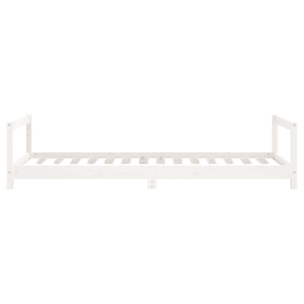 Kinderbedframe 90x190 cm massief grenenhout wit