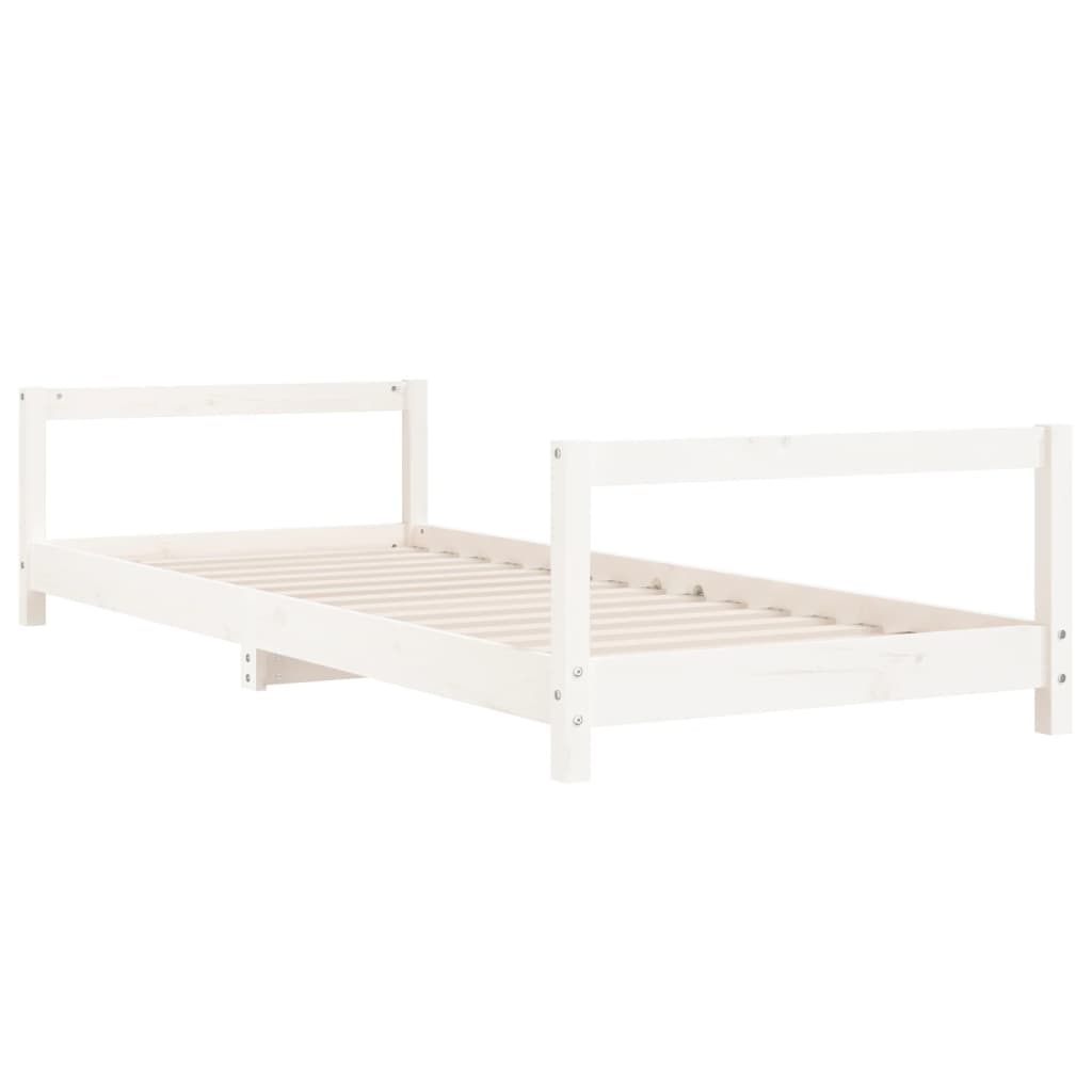 Kinderbedframe 90x190 cm massief grenenhout wit