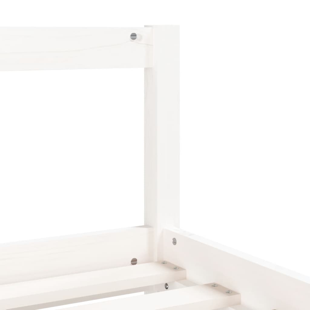 Kinderbedframe 90x190 cm massief grenenhout wit