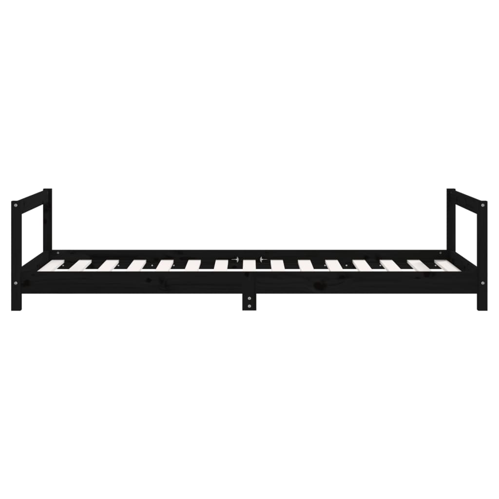 Kinderbedframe 90x190 cm massief grenenhout zwart