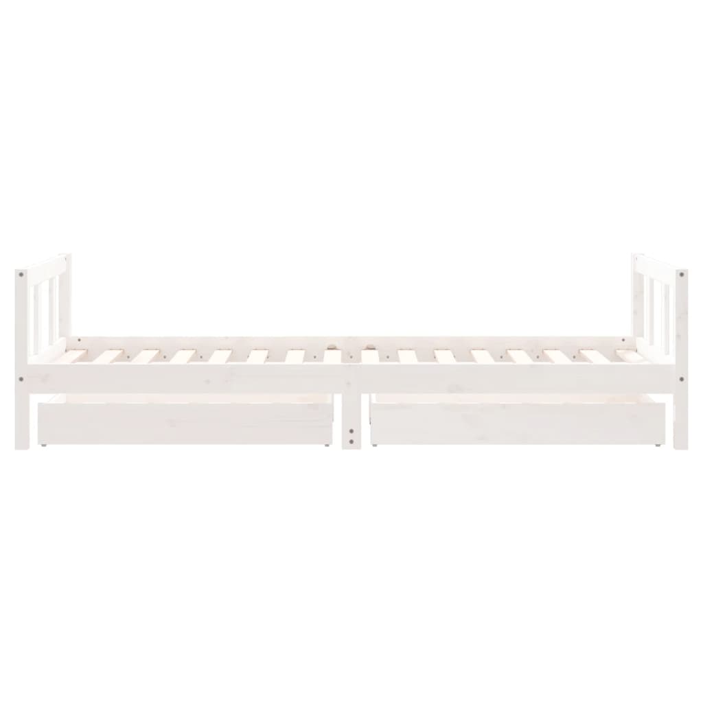 Kinderbedframe 90x200 cm massief grenenhout wit
