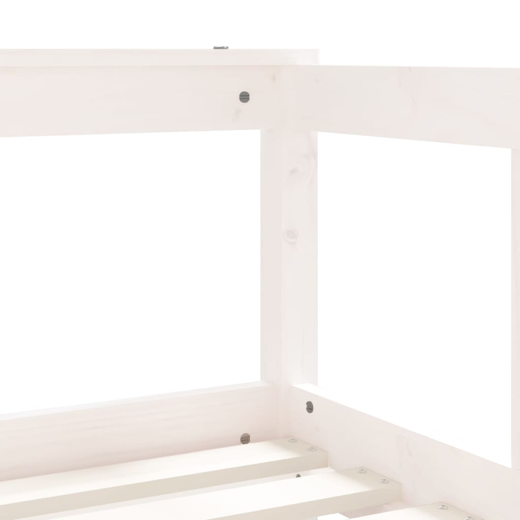 Kinderbedframe met lades 70x140 cm massief grenenhout wit