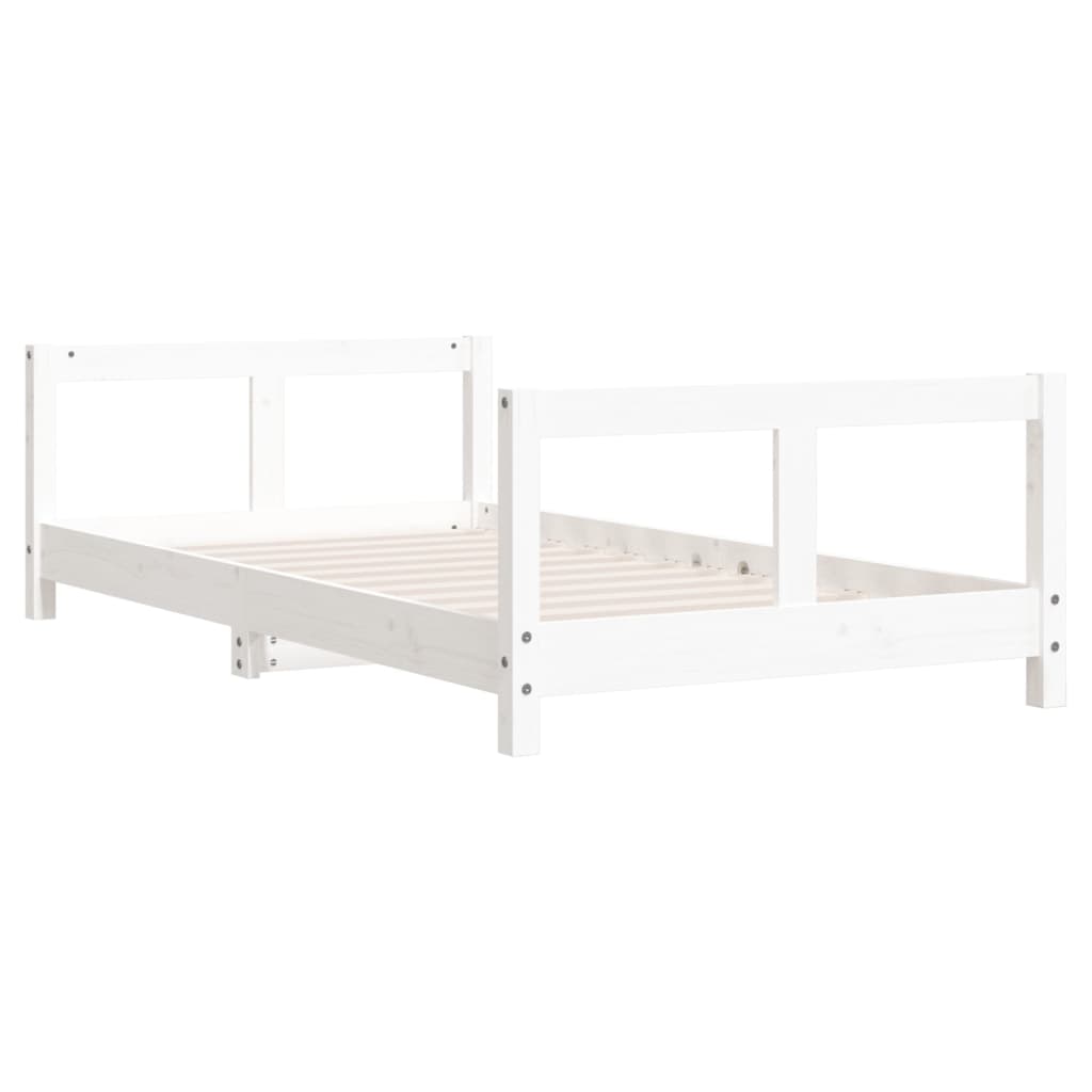 Kinderbedframe 80x160 cm massief grenenhout wit