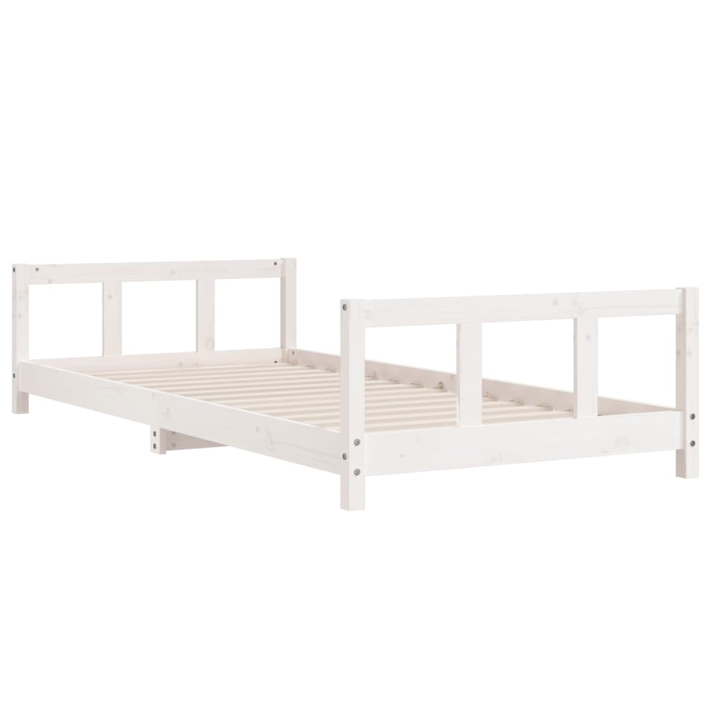 Kinderbedframe 90x190 cm massief grenenhout wit