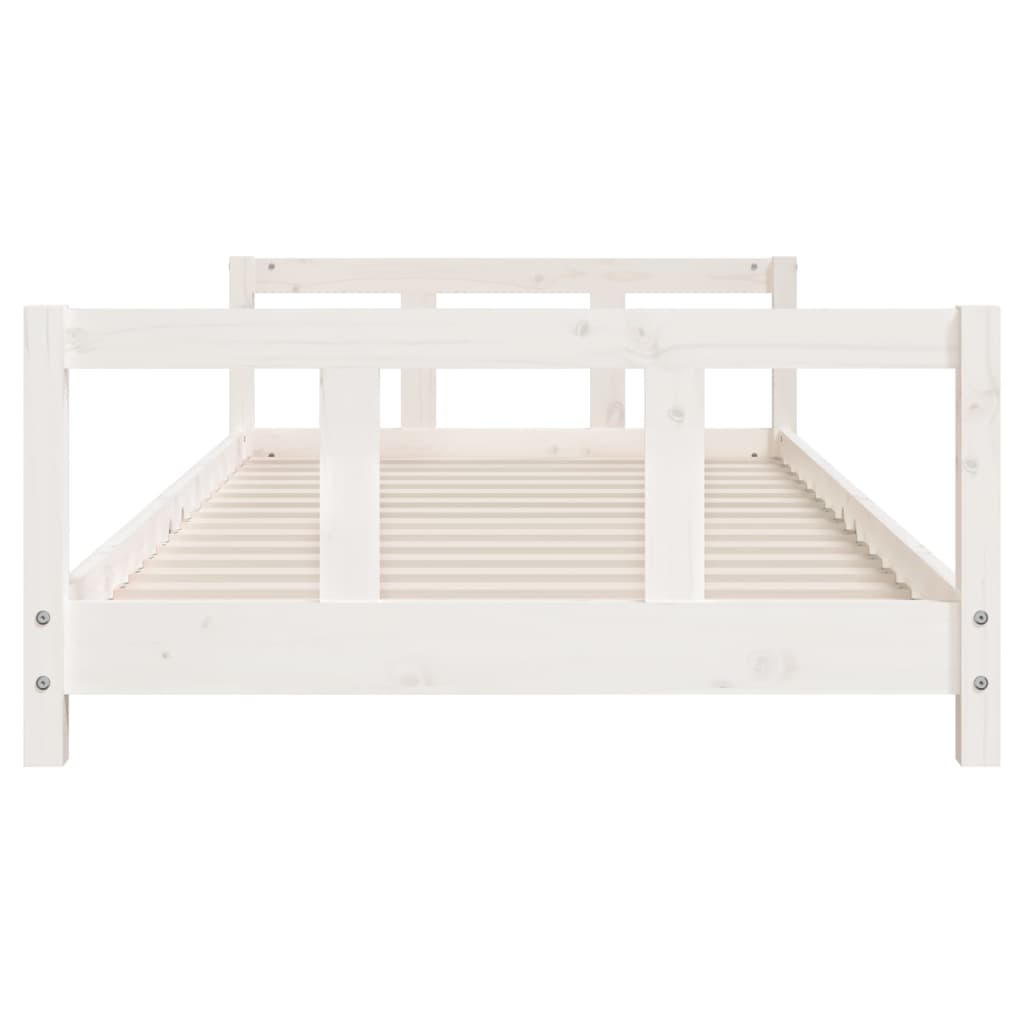 Kinderbedframe 90x190 cm massief grenenhout wit