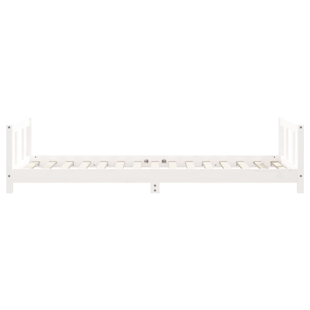 Kinderbedframe 90x190 cm massief grenenhout wit