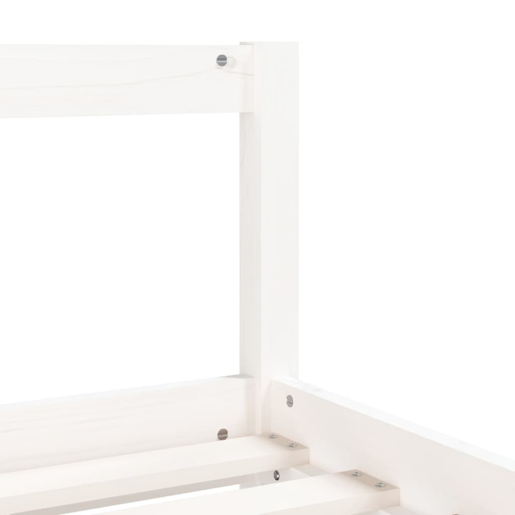 Kinderbedframe 90x190 cm massief grenenhout wit