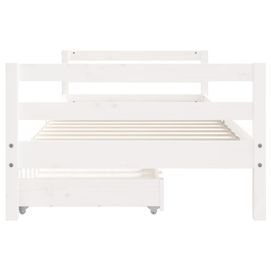 Kinderbedframe met lades 80x200 cm massief grenenhout wit