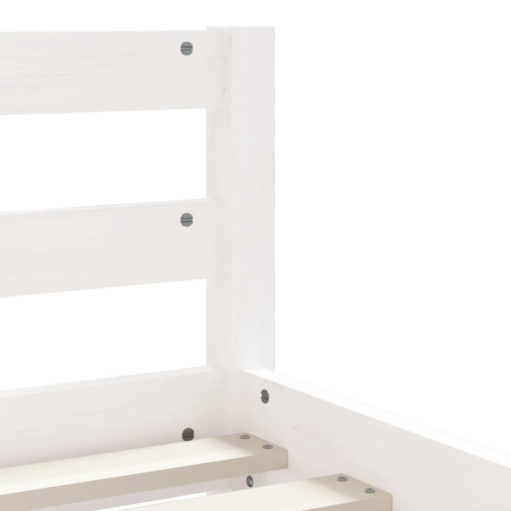 Kinderbedframe met lades 80x200 cm massief grenenhout wit
