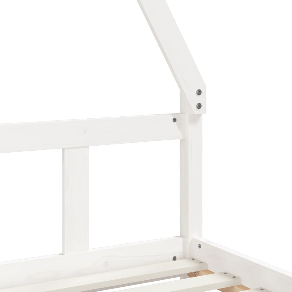 Kinderbedframe 90x200 cm massief grenenhout wit