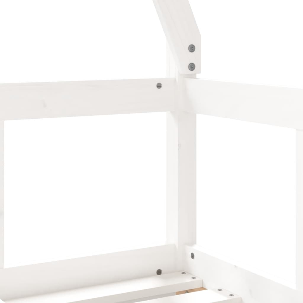 Kinderbedframe 70x140 cm massief grenenhout wit