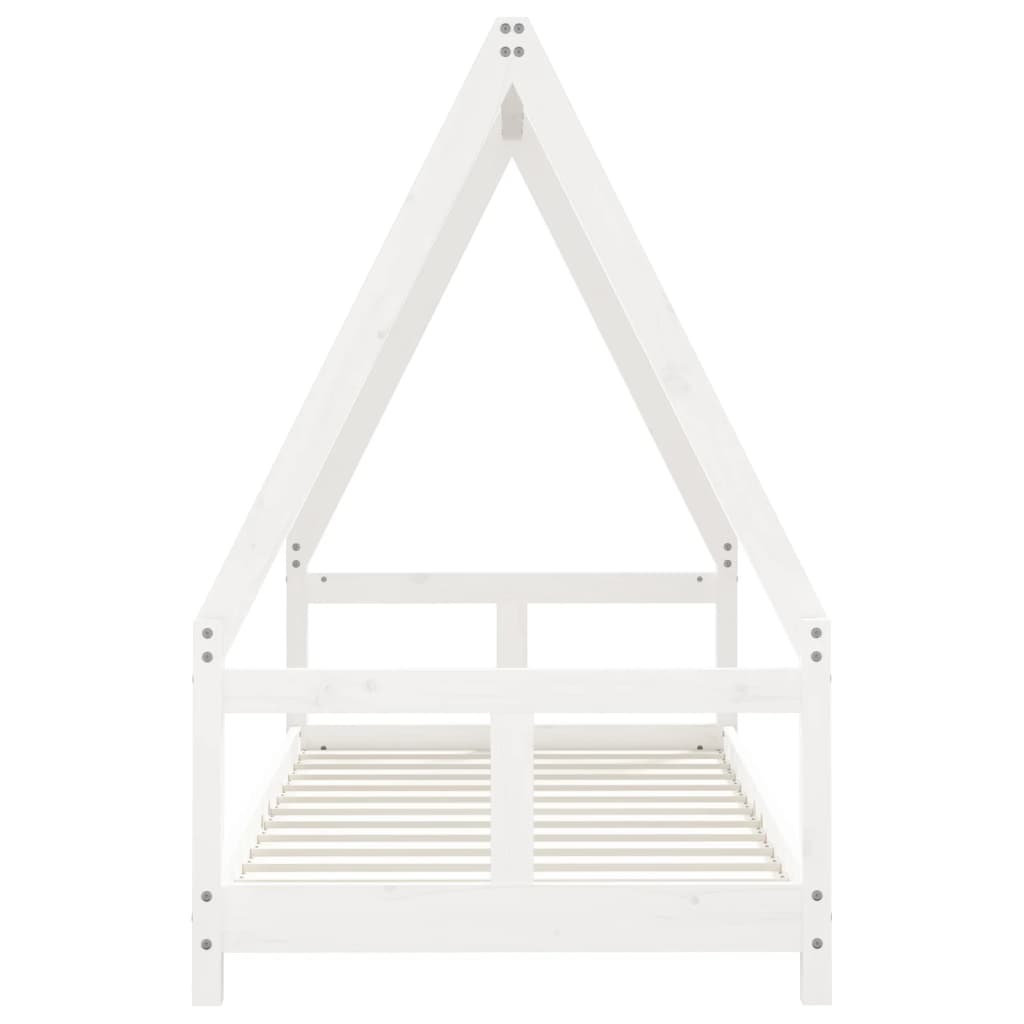 Kinderbedframe 80x160 cm massief grenenhout wit