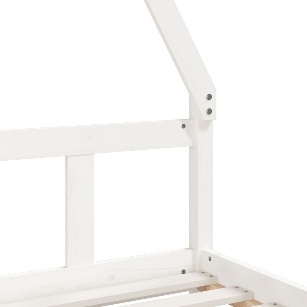 Kinderbedframe 90x190 cm massief grenenhout wit