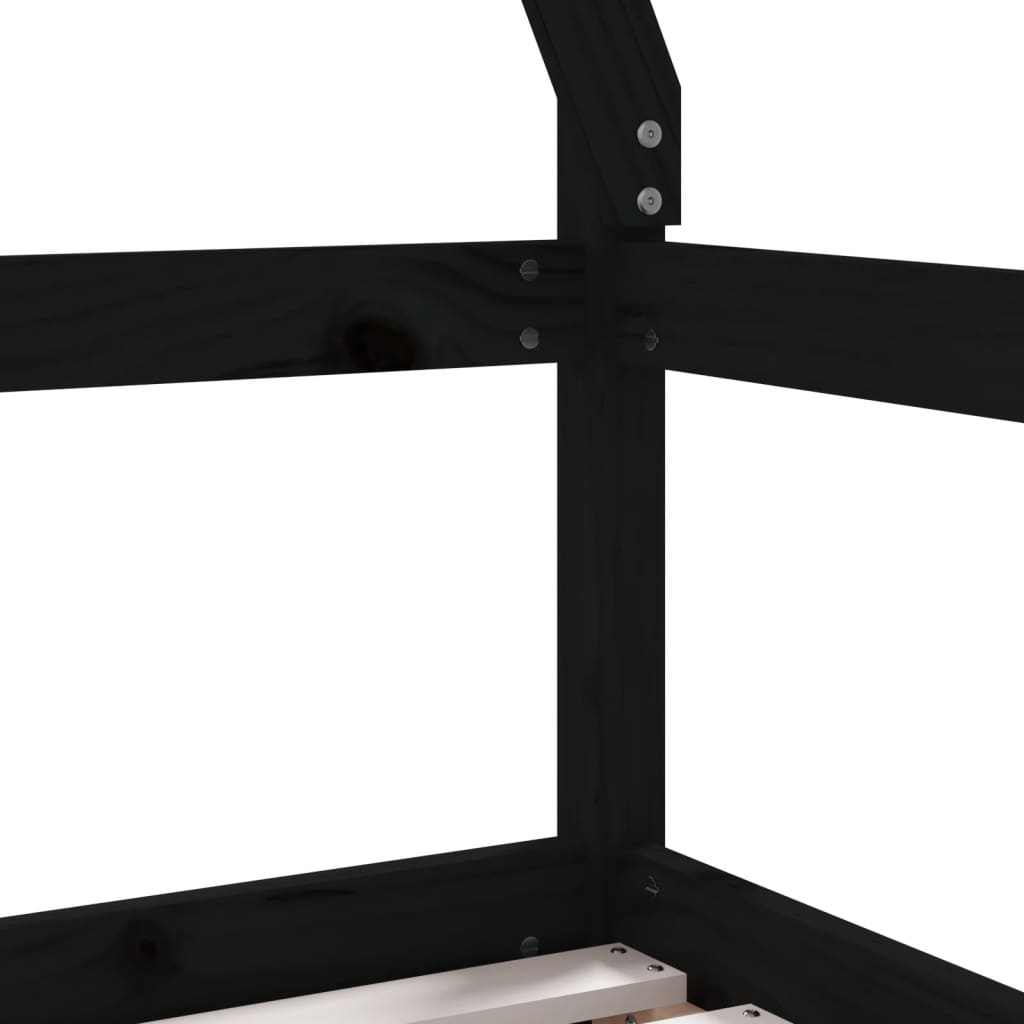 Kinderbedframe met lades 70x140 cm massief grenenhout zwart