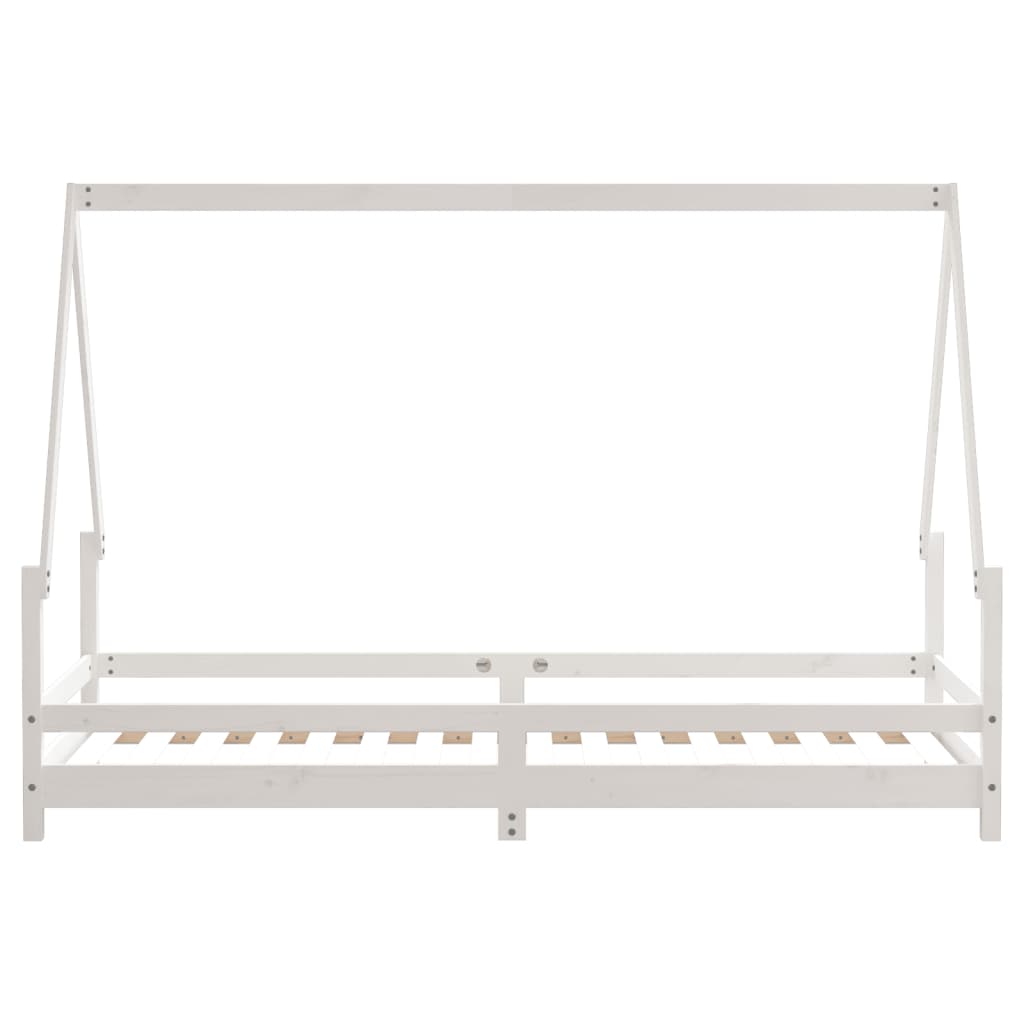 Kinderbedframe 80x200 cm massief grenenhout wit