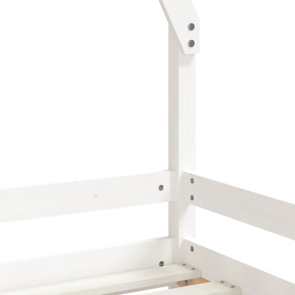 Kinderbedframe 80x200 cm massief grenenhout wit