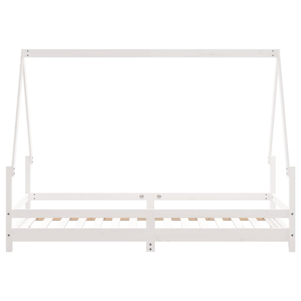 Kinderbedframe 90x190 cm massief grenenhout wit