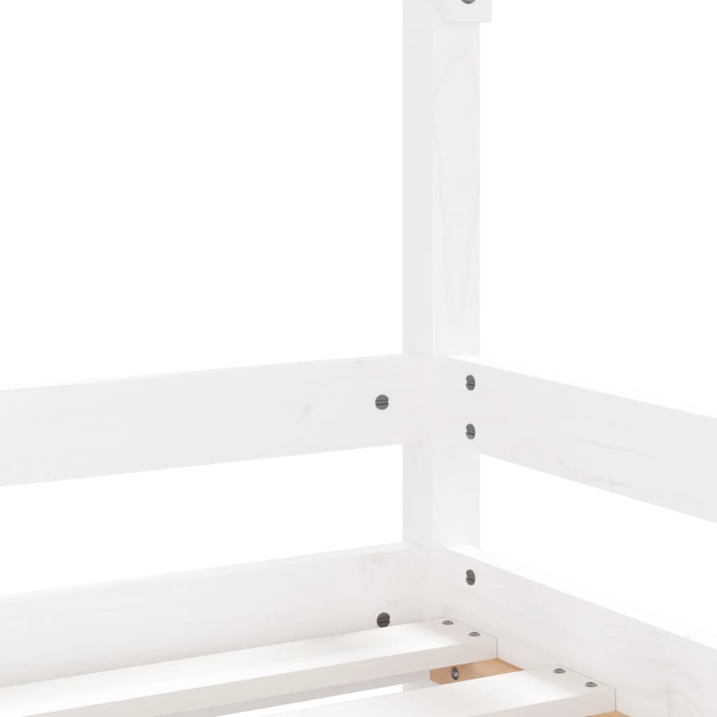 Kinderbedframe 90x190 cm massief grenenhout wit