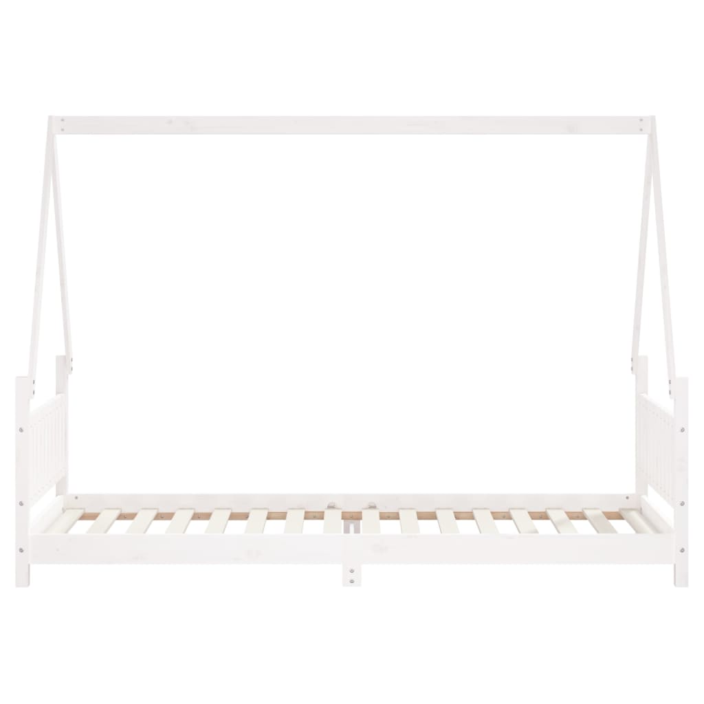 Kinderbedframe 80x200 cm massief grenenhout wit
