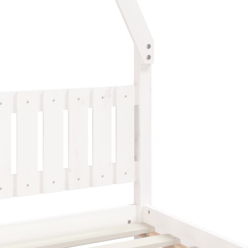 Kinderbedframe 80x200 cm massief grenenhout wit