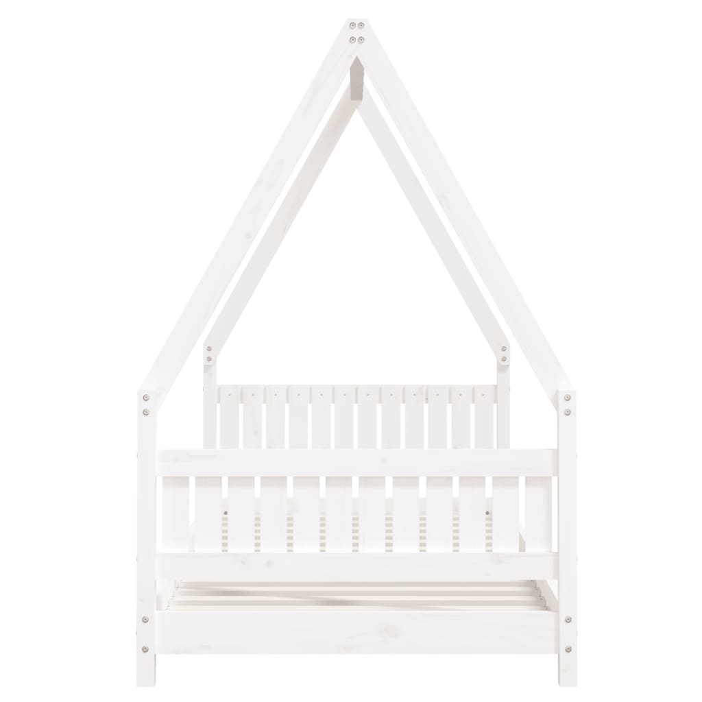 Kinderbedframe 90x190 cm massief grenenhout wit