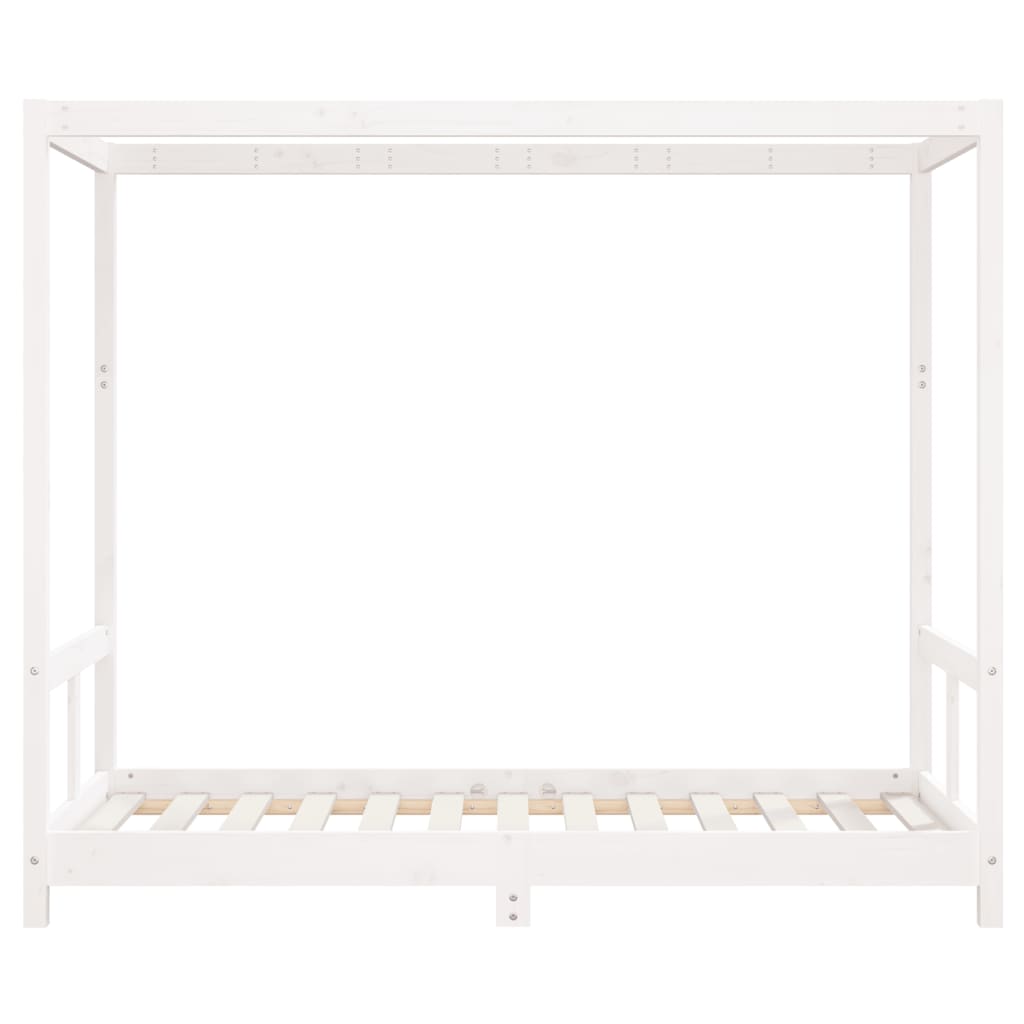 Kinderbedframe 80x160 cm massief grenenhout wit