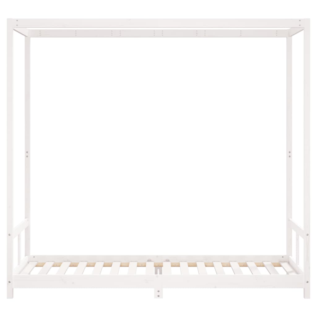 Kinderbedframe 80x200 cm massief grenenhout wit