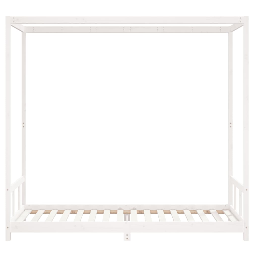 Kinderbedframe 90x200 cm massief grenenhout wit