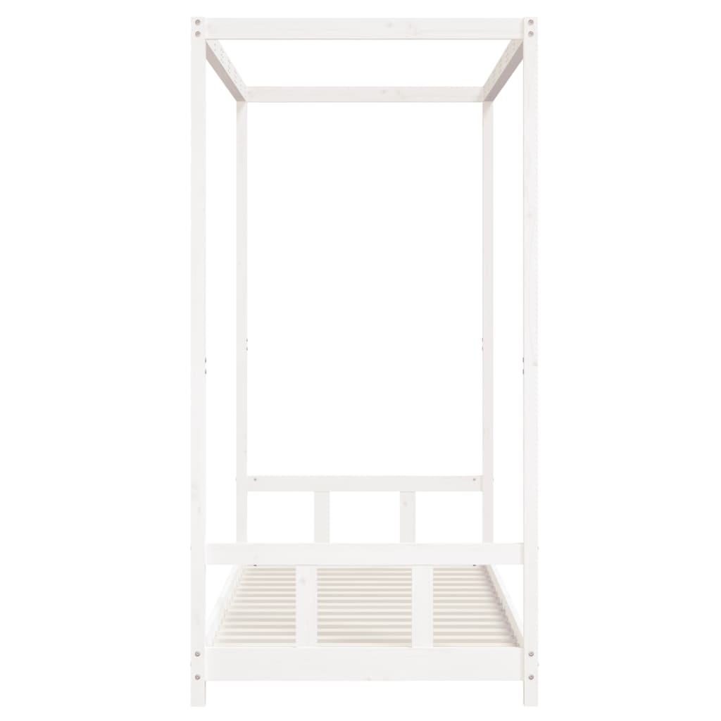 Kinderbedframe 90x200 cm massief grenenhout wit