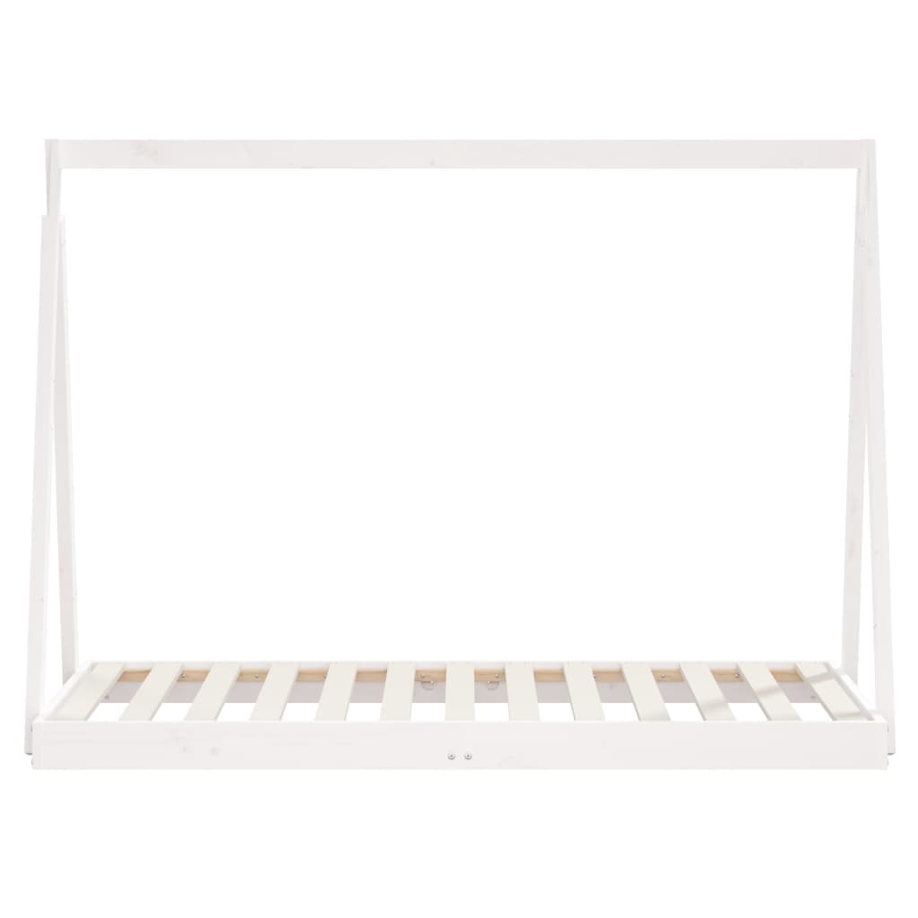Kinderbedframe 80x160 cm massief grenenhout wit