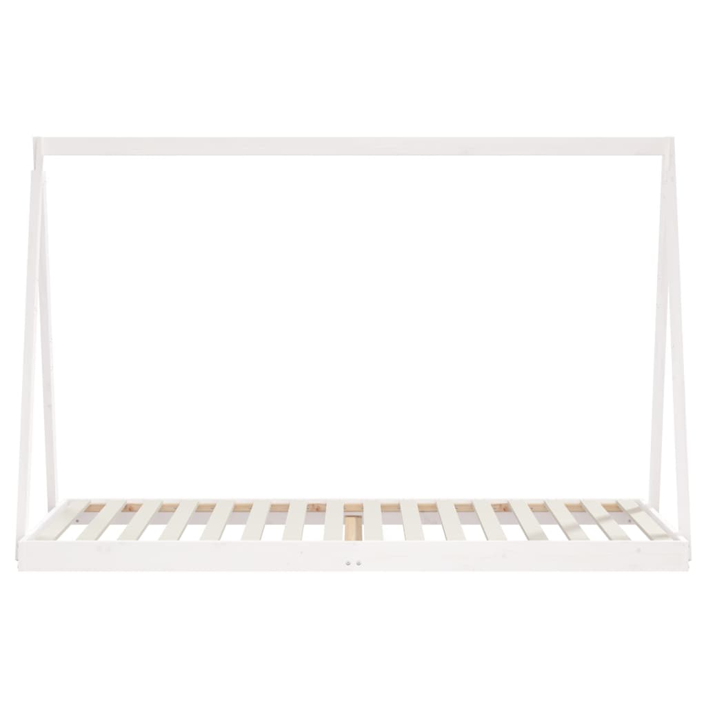 Kinderbedframe 90x200 cm massief grenenhout wit