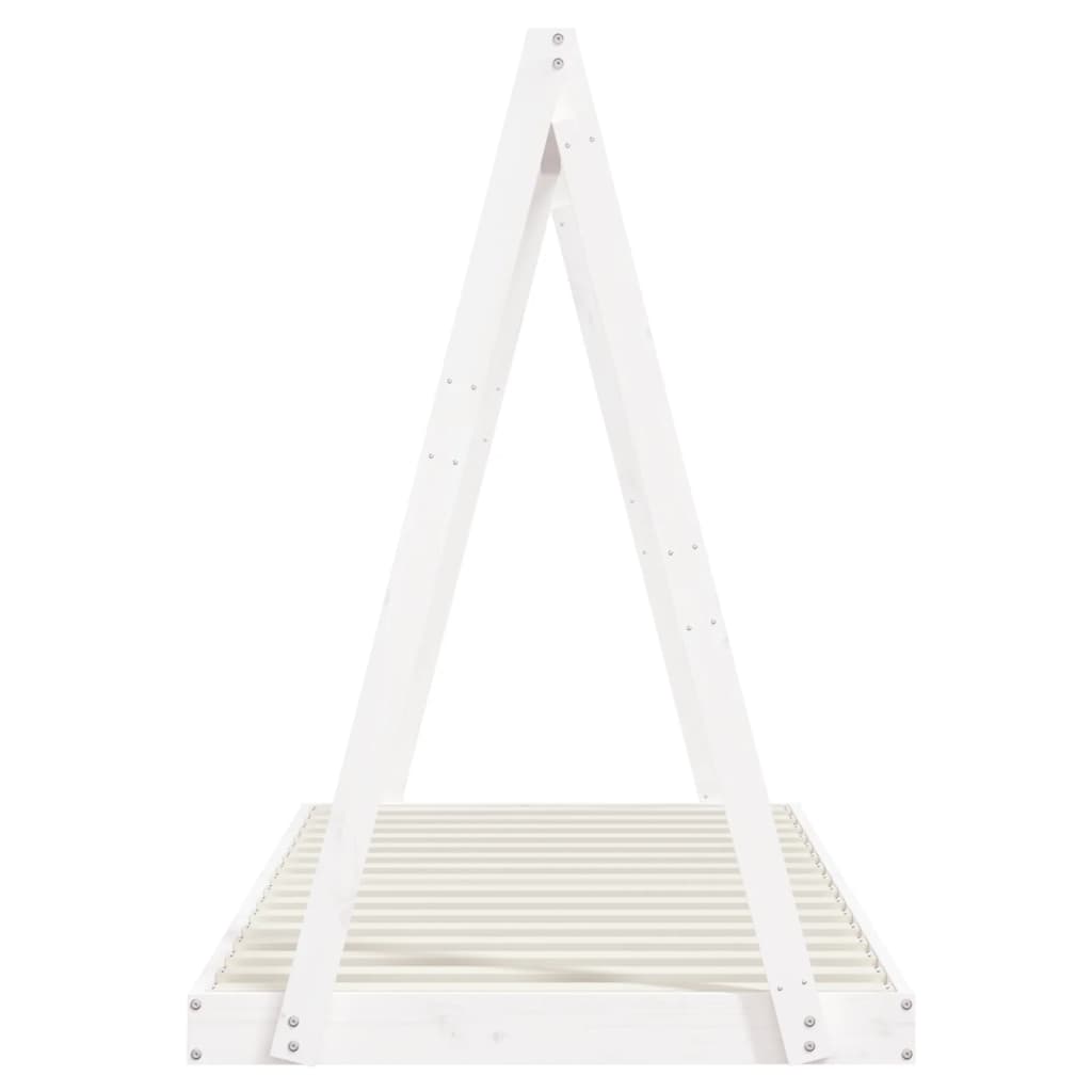 Kinderbedframe 90x200 cm massief grenenhout wit