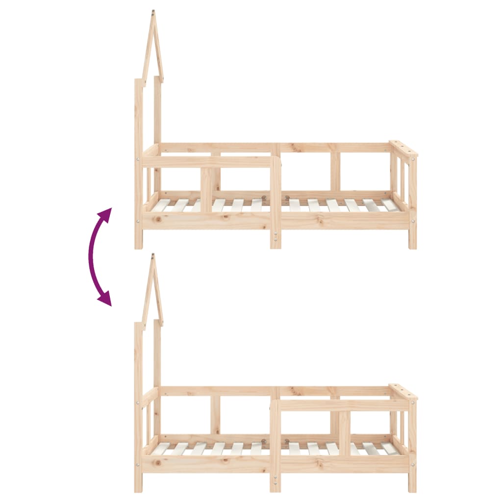Kinderbedframe 70x140 cm massief grenenhout