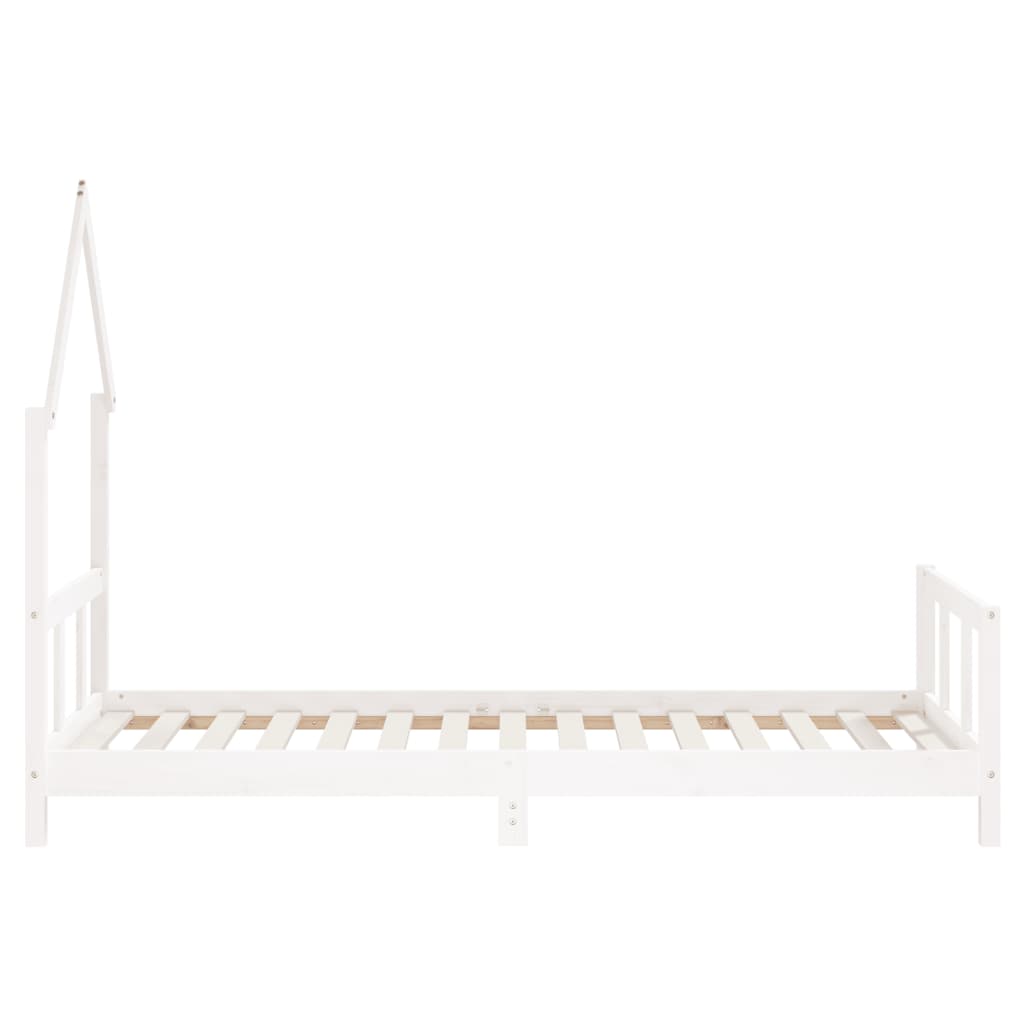 Kinderbedframe 90x190 cm massief grenenhout wit